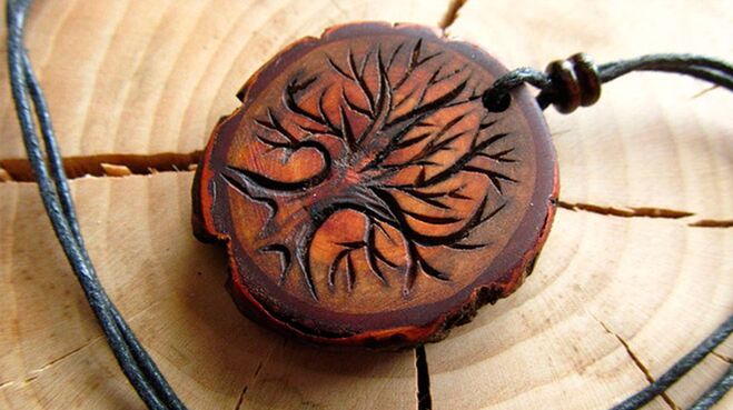 lucky wooden amulet